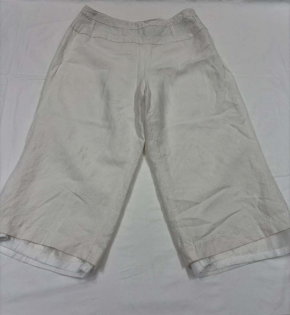 Briggs New York Petite Women's White Linen-Blend Cropped Pants Size 8P